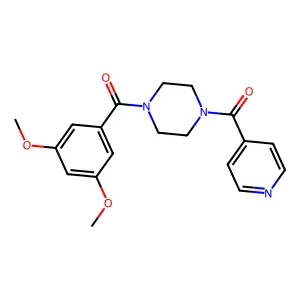 1-(3,5-dimethoxybenzoyl)-4-isonicotinoylpiperazine structure