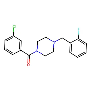 1-(3-chlorobenzoyl)-4-(2-fluorobenzyl)piperazine structure
