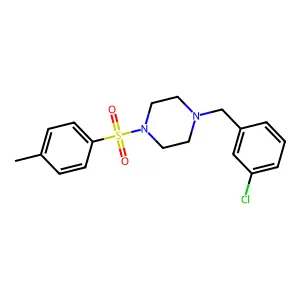1-(3-chlorobenzyl)-4-[(4-methylphenyl)sulfonyl]piperazine structure