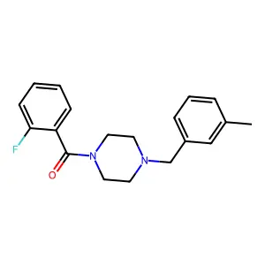 1-(2-fluorobenzoyl)-4-(3-methylbenzyl)piperazine structure