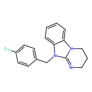 10-[(4-fluorophenyl)methyl]-3,4-dihydro-2H-pyrimido[1,2-a]benzimidazole structure