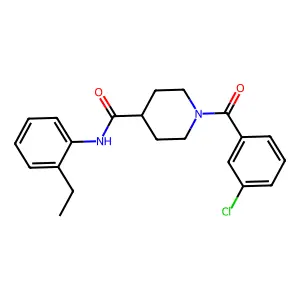 1-(3-chlorobenzoyl)-N-(2-ethylphenyl)piperidine-4-carboxamide structure