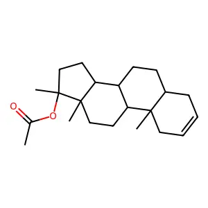 (10,13,17-trimethyl-1,4,5,6,7,8,9,11,12,14,15,16-dodecahydrocyclopenta[a]phenanthren-17-yl) acetate structure