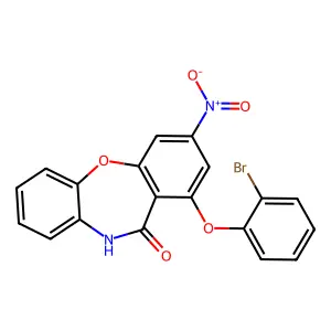 1-(2-bromophenoxy)-3-nitrodibenzo[b,f][1,4]oxazepin-11(10H)-one structure