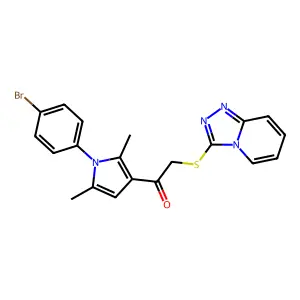 1-[1-(4-bromophenyl)-2,5-dimethylpyrrol-3-yl]-2-([1,2,4]triazolo[4,3-a]pyridin-3-ylsulfanyl)ethanone structure
