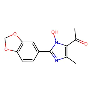 1-[2-(1,3-benzodioxol-5-yl)-1-hydroxy-4-methyl-1H-imidazol-5-yl]ethanone structure