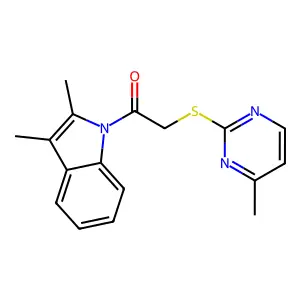 1-(2,3-Dimethyl-indol-1-yl)-2-(4-methyl-pyrimidin-2-ylsulfanyl)-ethanone structure