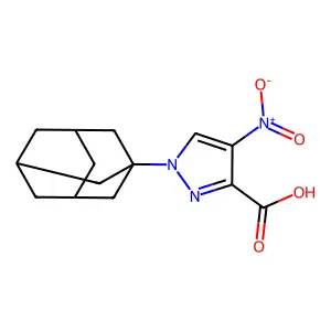 1-(1-adamantyl)-4-nitropyrazole-3-carboxylic acid structure