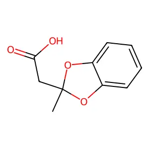 2-(2-methyl-1,3-benzodioxol-2-yl)acetic acid structure