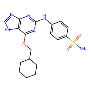O6-CYCLOHEXYLMETHOXY-2-(4'-SULPHAMOYLANILINO) PURINE structure