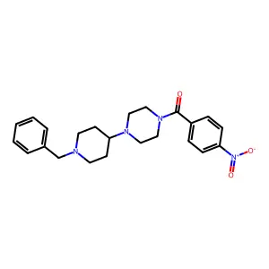 1-(1-benzyl-4-piperidinyl)-4-{4-nitrobenzoyl}piperazine structure
