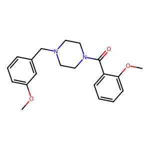 1-(2-methoxybenzoyl)-4-(3-methoxybenzyl)piperazine structure