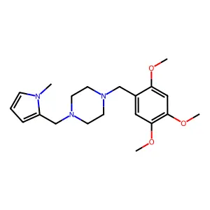 1-[(1-methyl-1H-pyrrol-2-yl)methyl]-4-(2,4,5-trimethoxybenzyl)piperazine structure