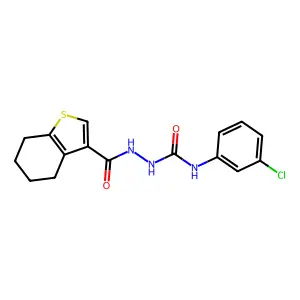 1-(3-chlorophenyl)-3-(4,5,6,7-tetrahydro-1-benzothiophene-3-carbonylamino)urea structure