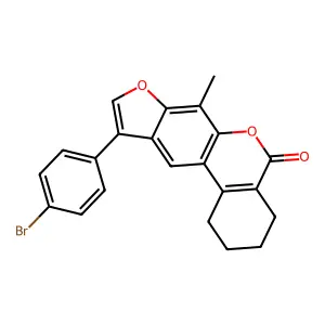 10-(4-bromophenyl)-7-methyl-1,2,3,4-tetrahydro-5H-benzo[c]furo[3,2-g]chromen-5-one structure