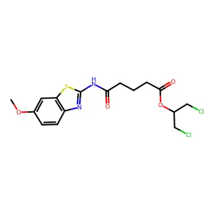 1,3-dichloropropan-2-yl 5-[(6-methoxy-1,3-benzothiazol-2-yl)amino]-5-oxopentanoate structure