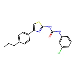 1-(3-chlorophenyl)-3-[4-(4-propylphenyl)-1,3-thiazol-2-yl]urea structure