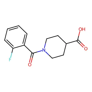 1-(2-fluorobenzoyl)piperidine-4-carboxylic acid structure