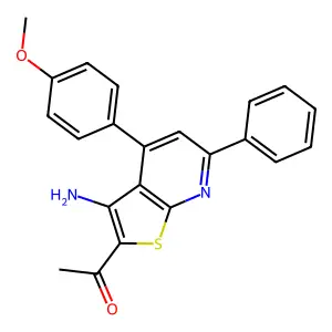1-[3-amino-4-(4-methoxyphenyl)-6-phenylthieno[2,3-b]pyridin-2-yl]ethanone structure