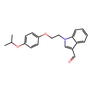 1-{2-[4-(propan-2-yloxy)phenoxy]ethyl}-1H-indole-3-carbaldehyde structure