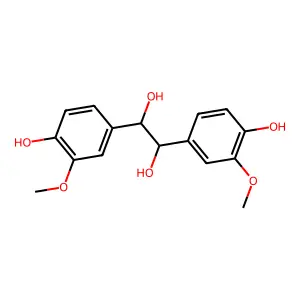 1,2-bis(4-hydroxy-3-methoxyphenyl)ethane-1,2-diol structure