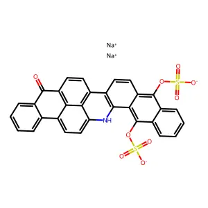 Anthra(2,1,9-mna)naphth(2,3-h)acridin-5(16H)-one, 10,15-bis(sulfooxy)-, disodium salt structure