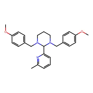 1,3-bis(4-methoxybenzyl)-2-(6-methyl-2-pyridinyl)hexahydropyrimidine structure