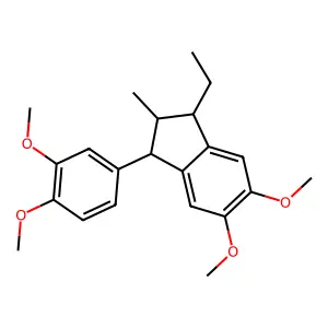 1-(3,4-dimethoxyphenyl)-3-ethyl-5,6-dimethoxy-2-methyl-2,3-dihydro-1H-indene structure