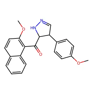 (2-methoxynaphthalen-1-yl)-[4-(4-methoxyphenyl)-4,5-dihydro-1H-pyrazol-5-yl]methanone structure