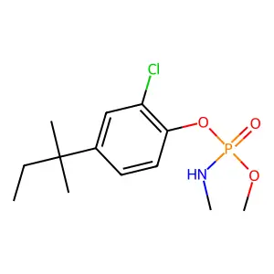 N-[[2-chloro-4-(2-methylbutan-2-yl)phenoxy]-methoxyphosphoryl]methanamine structure