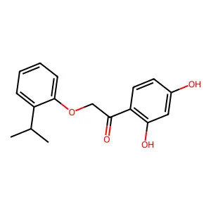 1-(2,4-dihydroxyphenyl)-2-[2-(propan-2-yl)phenoxy]ethan-1-one structure
