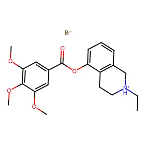 Benzoic acid, 3,4,5-trimethoxy-, 1,2,3,4-tetrahydro-2-ethyl-5-isoquinolyl ester, hydrobromide structure