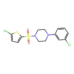1-(3-chlorophenyl)-4-(5-chlorothiophen-2-yl)sulfonylpiperazine structure