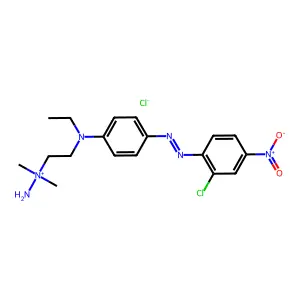 amino-[2-[4-[(2-chloro-4-nitrophenyl)diazenyl]-N-ethylanilino]ethyl]-dimethylazanium chloride structure