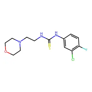 1-(3-chloro-4-fluorophenyl)-3-(2-morpholin-4-ylethyl)thiourea structure