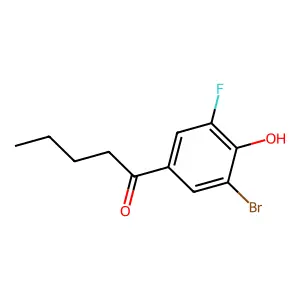 1-(3-bromo-5-fluoro-4-hydroxyphenyl)pentan-1-one structure