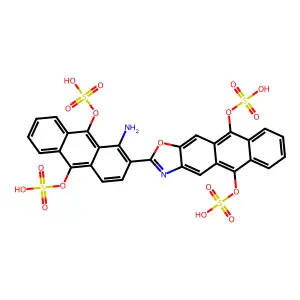 [2-(1-amino-9,10-disulfooxyanthracen-2-yl)-5-sulfooxynaphtho[3,2-f][1,3]benzoxazol-10-yl] hydrogen sulfate structure
