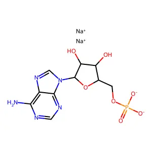 disodium[(2R,3S,4R,5R)-5-(6-aminopurin-9-yl)-3,4-dihydroxyoxolan-2-yl]methyl phosphate structure