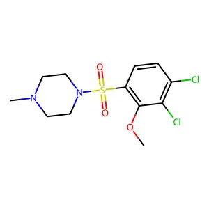 1-[(3,4-dichloro-2-methoxyphenyl)sulfonyl]-4-methylpiperazine structure