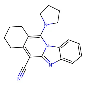 11-pyrrolidin-1-yl-7,8,9,10-tetrahydrobenzimidazolo[1,2-b]isoquinoline-6-carbonitrile structure
