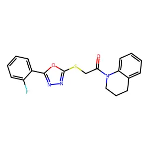 1-(3,4-dihydro-2H-quinolin-1-yl)-2-[[5-(2-fluorophenyl)-1,3,4-oxadiazol-2-yl]sulfanyl]ethanone structure