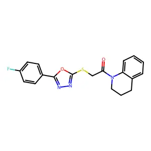 1-(3,4-dihydro-2H-quinolin-1-yl)-2-[[5-(4-fluorophenyl)-1,3,4-oxadiazol-2-yl]sulfanyl]ethanone structure