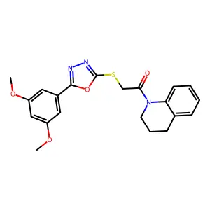 1-(3,4-dihydro-2H-quinolin-1-yl)-2-[[5-(3,5-dimethoxyphenyl)-1,3,4-oxadiazol-2-yl]sulfanyl]ethanone structure