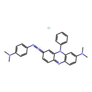 [4-(dimethylamino)phenyl]imino-[8-(dimethylamino)-10-phenylphenazin-2-ylidene]azanium chloride structure