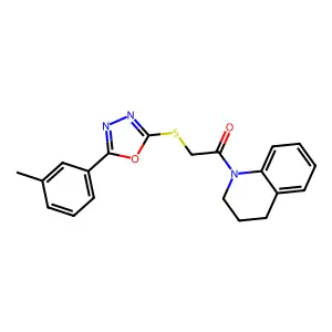 1-(3,4-dihydro-2H-quinolin-1-yl)-2-[[5-(3-methylphenyl)-1,3,4-oxadiazol-2-yl]sulfanyl]ethanone structure