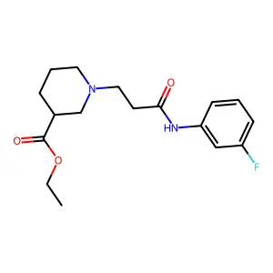 1-[2-(3-Fluoro-phenylcarbamoyl)-ethyl]-piperidine-3-carboxylic acid ethyl ester structure