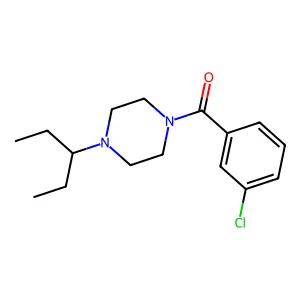 1-(3-chlorobenzoyl)-4-(1-ethylpropyl)piperazine structure