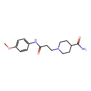 1-[3-(4-methoxyanilino)-3-oxopropyl]-4-piperidinecarboxamide structure