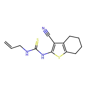 1-(3-cyano-4,5,6,7-tetrahydro-1-benzothiophen-2-yl)-3-prop-2-enylthiourea structure