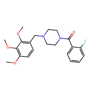 1-(2-fluorobenzoyl)-4-(2,3,4-trimethoxybenzyl)piperazine structure